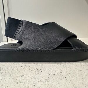 adidas Y3 Black Slide Sandal with Textured Footbed